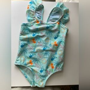 Disney Baby Aqua Minnie Print One-Piece Swimsuit / Size 18-24m / VGUC